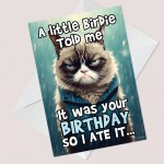 Funny Cat Birthday Card For Friend Men Women Him Her Novelty