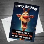 Funny Birthday Card for Him Or Her Giraffe Card Mum Dad