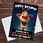 Funny Birthday Card for Him Or Her Giraffe Card Mum Dad