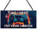 Neon Five More Minutes Hanging Gaming Sign For Boys Bedroom Sign