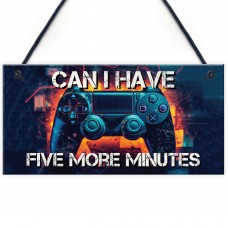 Neon Five More Minutes Hanging Gaming Sign For Boys Bedroom Sign