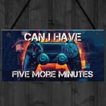 Neon Five More Minutes Hanging Gaming Sign For Boys Bedroom Sign