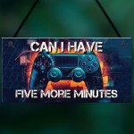 Neon Five More Minutes Hanging Gaming Sign For Boys Bedroom Sign