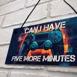 Neon Five More Minutes Hanging Gaming Sign For Boys Bedroom Sign