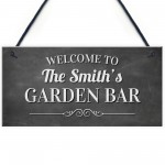 Personalised Shabby Chic Garden Bar Sign For Outside Summerhouse