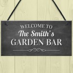 Personalised Shabby Chic Garden Bar Sign For Outside Summerhouse