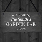 Personalised Shabby Chic Garden Bar Sign For Outside Summerhouse