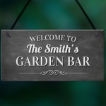 Personalised Shabby Chic Garden Bar Sign For Outside Summerhouse