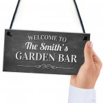 Personalised Shabby Chic Garden Bar Sign For Outside Summerhouse