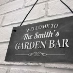 Personalised Shabby Chic Garden Bar Sign For Outside Summerhouse