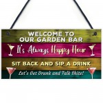 Colourful Welcome Garden Sign Home Bar Garden Signs And Plaques