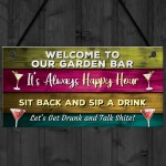 Colourful Welcome Garden Sign Home Bar Garden Signs And Plaques