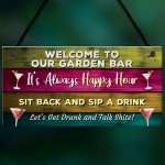 Colourful Welcome Garden Sign Home Bar Garden Signs And Plaques