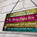 Colourful Welcome Garden Sign Home Bar Garden Signs And Plaques