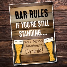 Funny Bar Rules Sign Hanging Sign For Home Bar Shed Man Cave