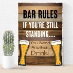 Funny Bar Rules Sign Hanging Sign For Home Bar Shed Man Cave