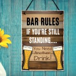 Funny Bar Rules Sign Hanging Sign For Home Bar Shed Man Cave