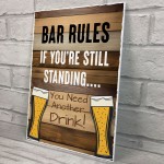Funny Bar Rules Sign Hanging Sign For Home Bar Shed Man Cave