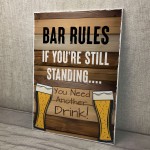 Funny Bar Rules Sign Hanging Sign For Home Bar Shed Man Cave