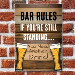 Funny Bar Rules Sign Hanging Sign For Home Bar Shed Man Cave