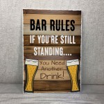 Funny Bar Rules Sign Hanging Sign For Home Bar Shed Man Cave