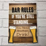 Funny Bar Rules Sign Hanging Sign For Home Bar Shed Man Cave