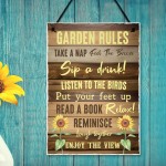 Garden Rules Sign Hanging Garden Sign For Outdoor Summerhouse