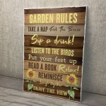 Garden Rules Sign Hanging Garden Sign For Outdoor Summerhouse