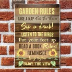 Garden Rules Sign Hanging Garden Sign For Outdoor Summerhouse