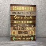 Garden Rules Sign Hanging Garden Sign For Outdoor Summerhouse