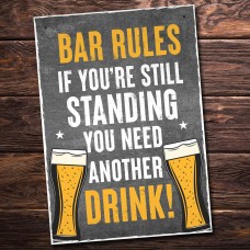 Bar Rules Sign Hanging Home Bar Sign Garden Plaque Funny Alcohol