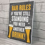 Bar Rules Sign Hanging Home Bar Sign Garden Plaque Funny Alcohol