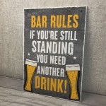 Bar Rules Sign Hanging Home Bar Sign Garden Plaque Funny Alcohol