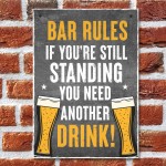 Bar Rules Sign Hanging Home Bar Sign Garden Plaque Funny Alcohol