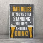 Bar Rules Sign Hanging Home Bar Sign Garden Plaque Funny Alcohol