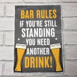 Bar Rules Sign Hanging Home Bar Sign Garden Plaque Funny Alcohol