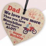 Funny Birthday Gift For Dad Motorbike Motorcyle Gifts Wood Heart