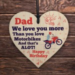 Funny Birthday Gift For Dad Motorbike Motorcyle Gifts Wood Heart