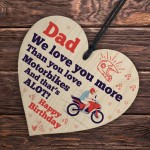 Funny Birthday Gift For Dad Motorbike Motorcyle Gifts Wood Heart