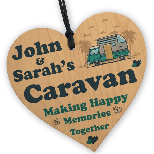  Personalised Caravan Sign Wood Heart Sign Caravan Gift Decor