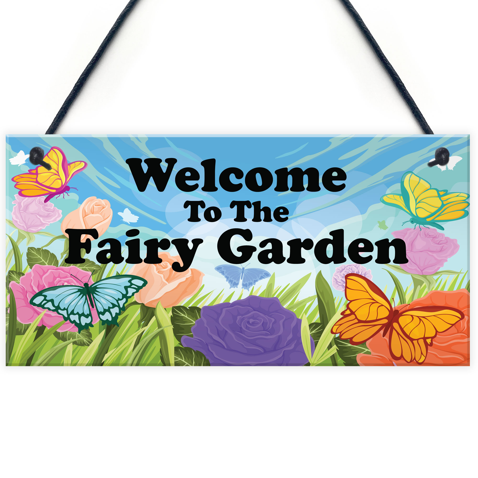 To The Fairy Garden Sign Hanging Wall Plaque Garden Sign