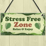 Stress Free Zone Relax And Enjoy Hot Tub Sign Garden Shed Sign