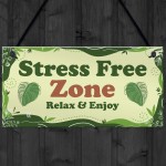 Stress Free Zone Relax And Enjoy Hot Tub Sign Garden Shed Sign