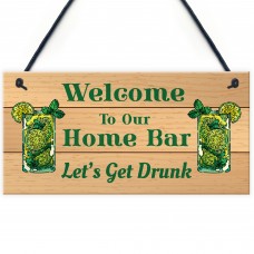 Shabby Home Bar Sign For Garden Summerhouse Shed Hanging Sign