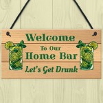 Shabby Home Bar Sign For Garden Summerhouse Shed Hanging Sign