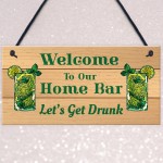 Shabby Home Bar Sign For Garden Summerhouse Shed Hanging Sign
