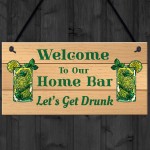 Shabby Home Bar Sign For Garden Summerhouse Shed Hanging Sign