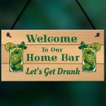 Shabby Home Bar Sign For Garden Summerhouse Shed Hanging Sign
