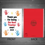 Thank You For Being The Best Teacher Ever Card End Of School Thank You For Being The Best Teacher Ever Card End Of School