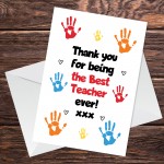 Thank You For Being The Best Teacher Ever Card End Of School Thank You For Being The Best Teacher Ever Card End Of School